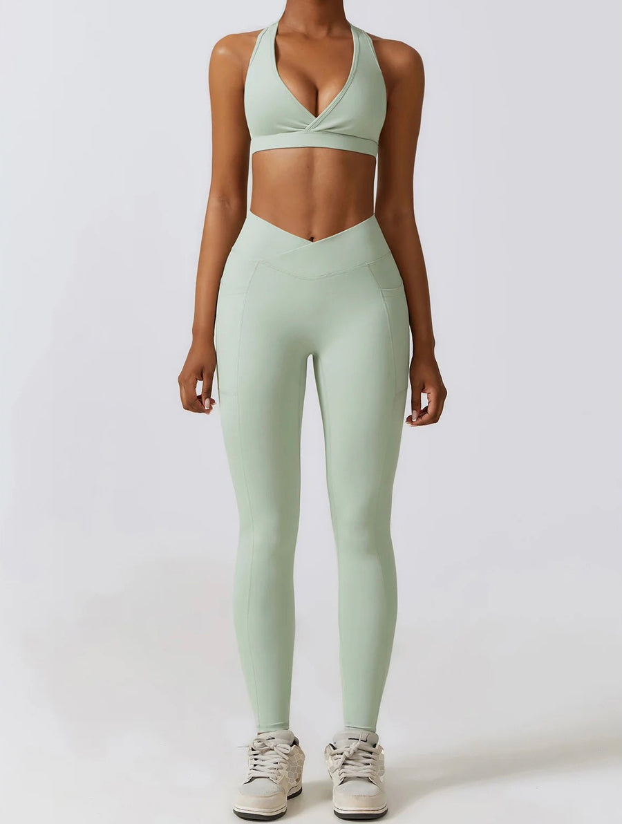 Bella high-waisted leggings in matcha