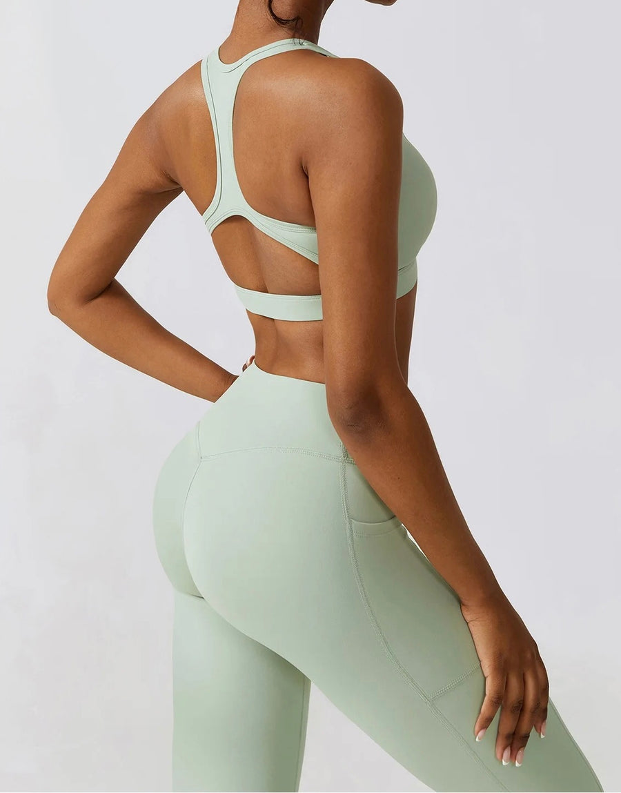 Bella high-waisted leggings in matcha