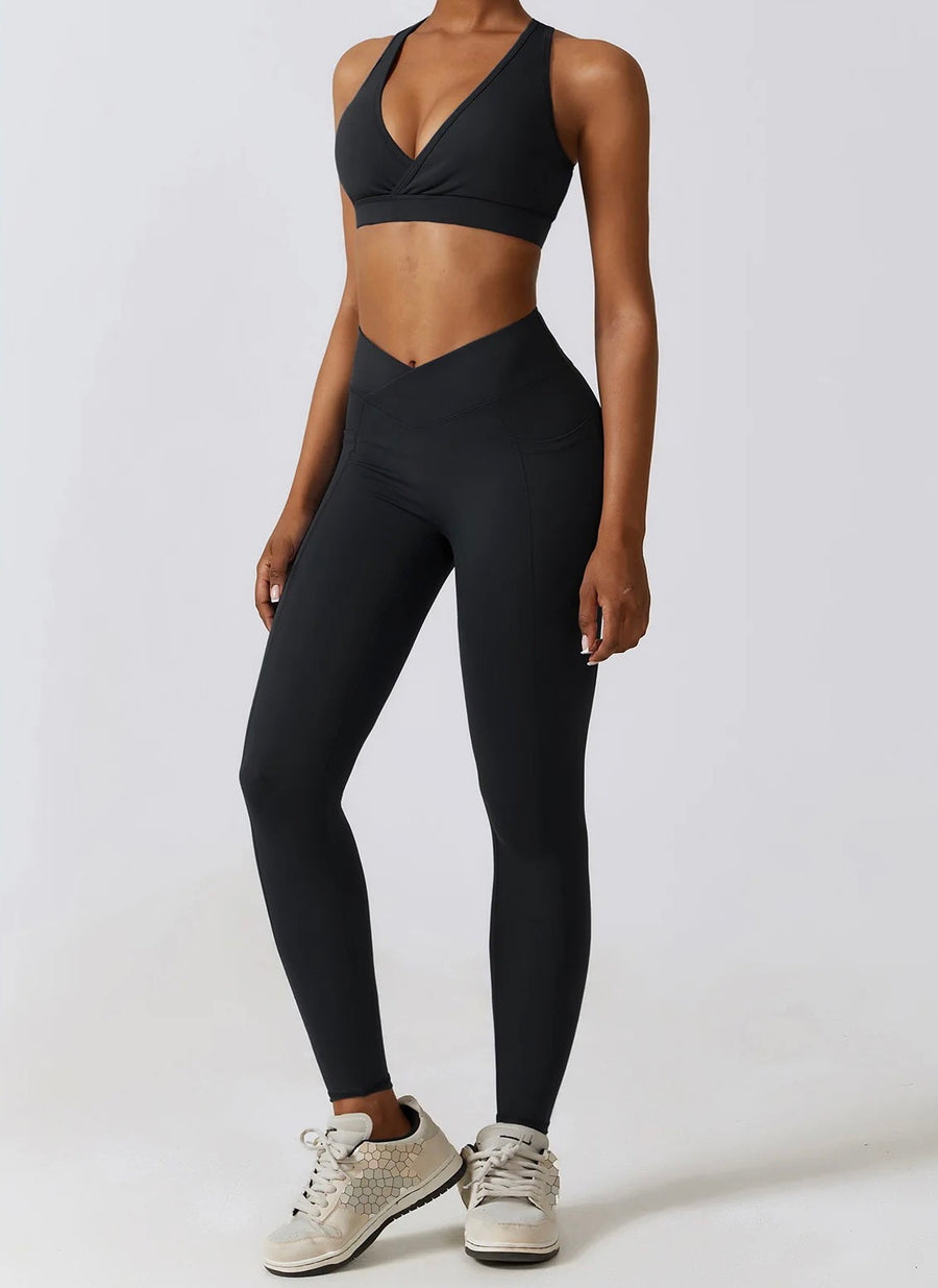 Bella high-waisted leggings in black quartz