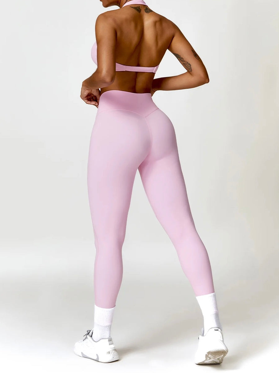 Claire high-waisted leggings in baby pink