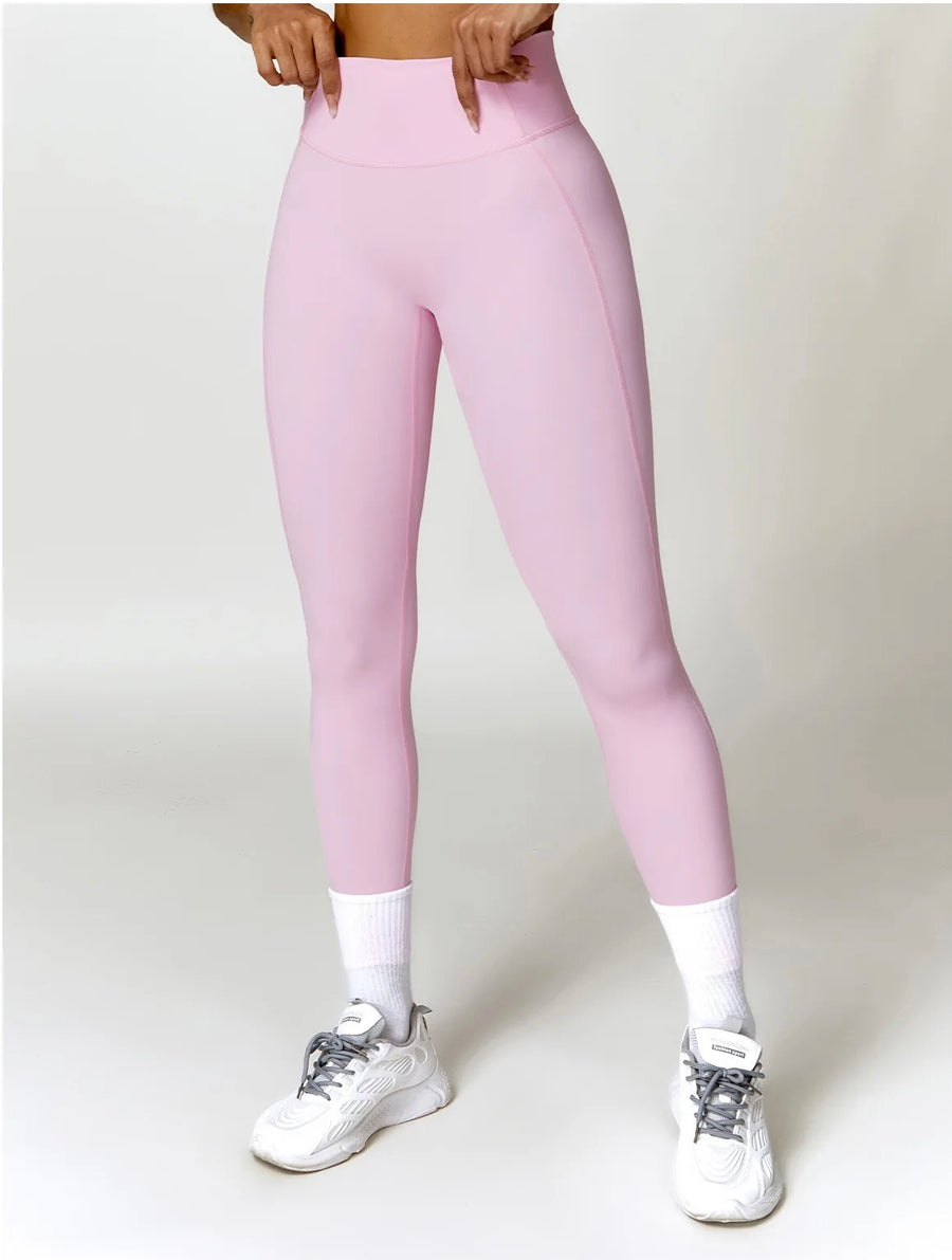 Claire high-waisted leggings in baby pink