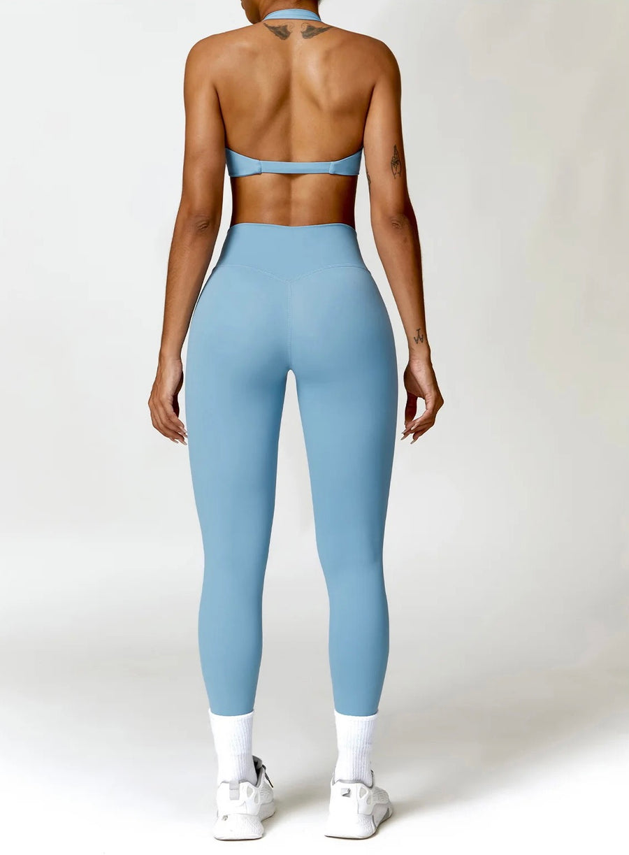 Claire high-waisted leggings in baby blue