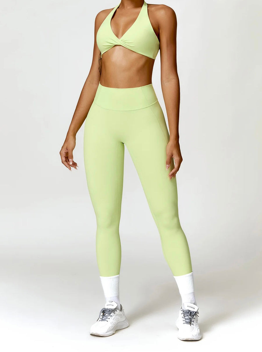 Claire high-waisted leggings in sunset yellow